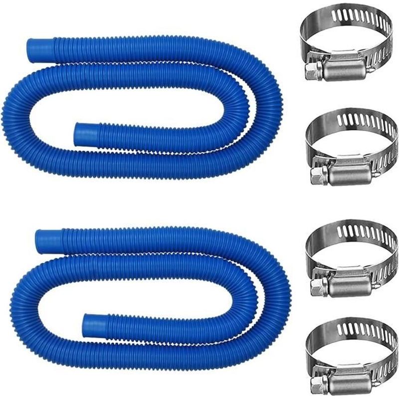 2 Flexible Und Wasserdichte Poolschläuche, Filteranschluss, Für Aufstellpools, Whirlpools Und Spas