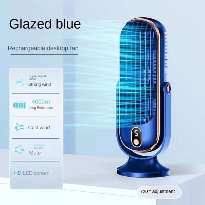 1 Turmventilator, Usb, Blau, Kompaktes Design, Für Büro Und Badezimmer