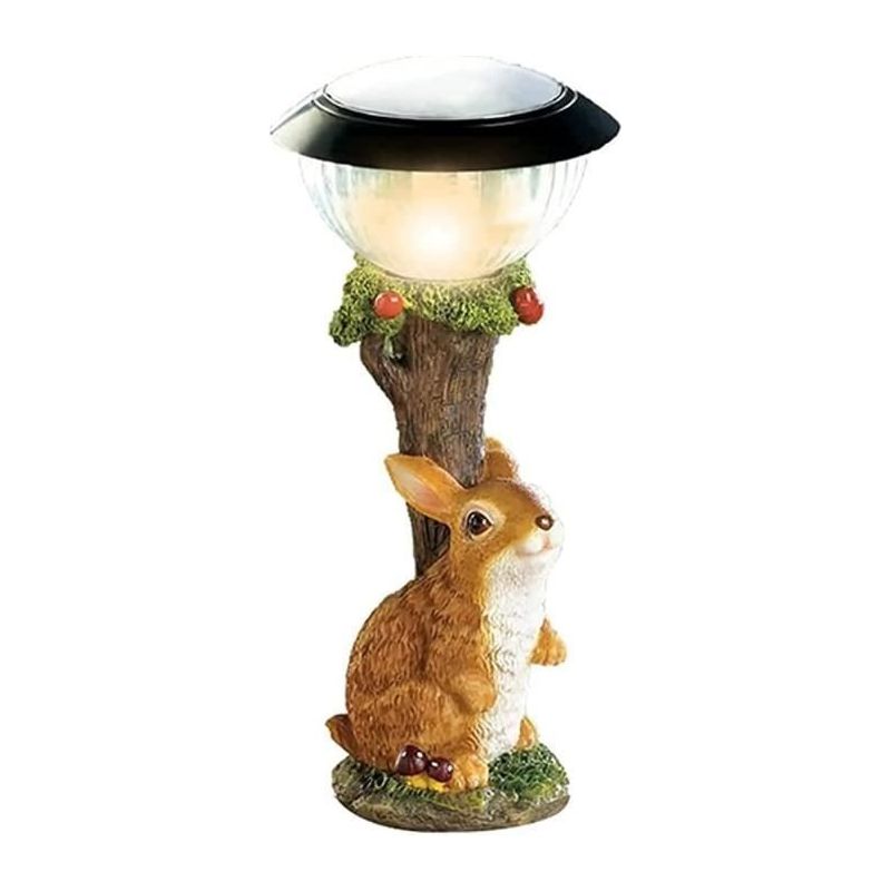 1-teilige Gartenfigur Aus Kunstharz In Tierform, Led-solarbeleuchtung, Leuchtende Außendekoration Für Garten Und Terrasse
