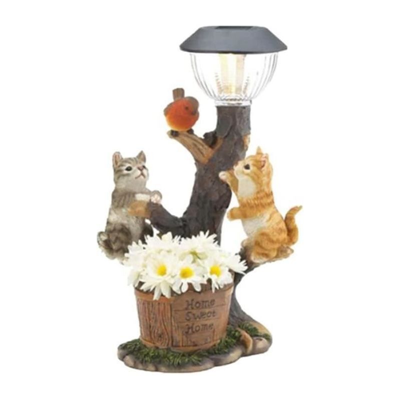 Solar-gartenleuchte, Dekorative Statue Mit Led-kätzchen, Ip44 Wasserdicht, Sanfte Außenbeleuchtung Für Terrasse, Einfahrt Und Gemüsegarten