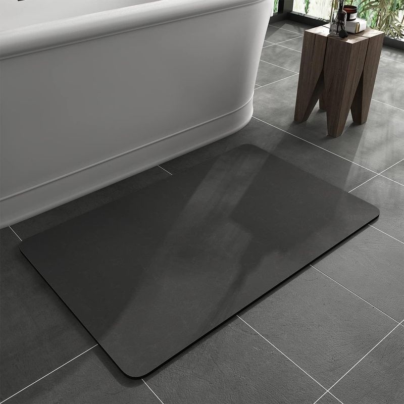 60 X 90 Cm Kieselgur-badematte, Memory-schaum-badematte, Saugfähige Badematte Für Dusche, Badezimmer, Fußmatte, Schlafzimmer (dunkelgrau)