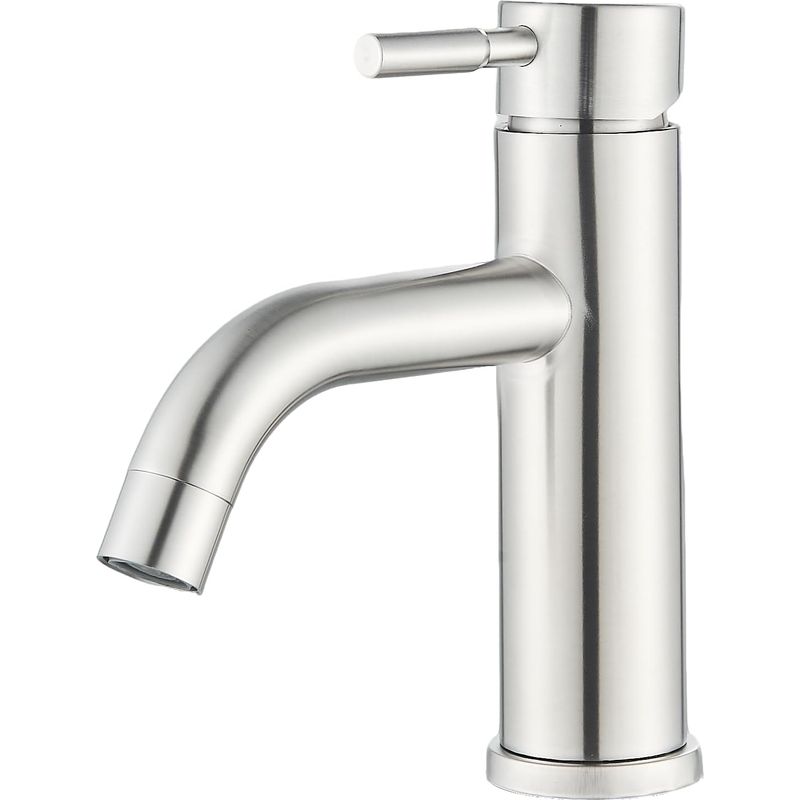1 Einhebel-waschtischarmatur, Messing, Keramik, Gebürstetes Nickel