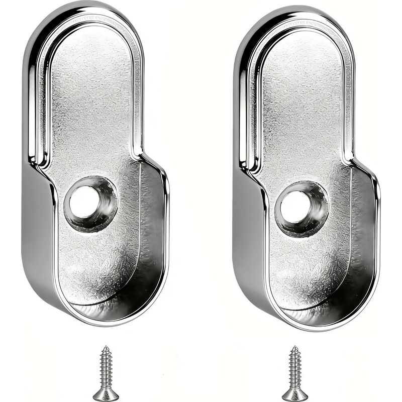 2-teilige Kleiderschrank-halterung, Vernickeltes Metall, Stangenbefestigung, 44 Mm Durchmesser, Für Kleiderschränke Und Ankleidezimmer