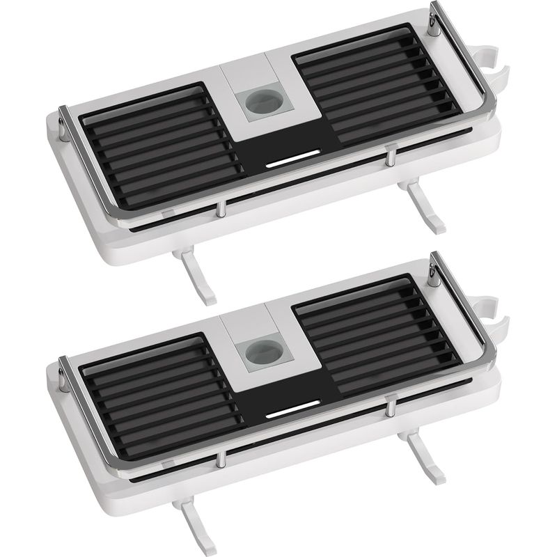2-teiliges Duschregal, Höhenverstellbar, Wasserdichtes Abs, Durchmesser 18–25 Mm, Für Badezimmer