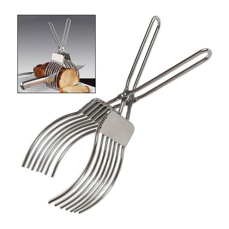 1 Paar Edelstahl-schneidezangen Mit Verbesserten Sicherheitsmerkmalen, Küchenutensil Für Braten Und Gemüse