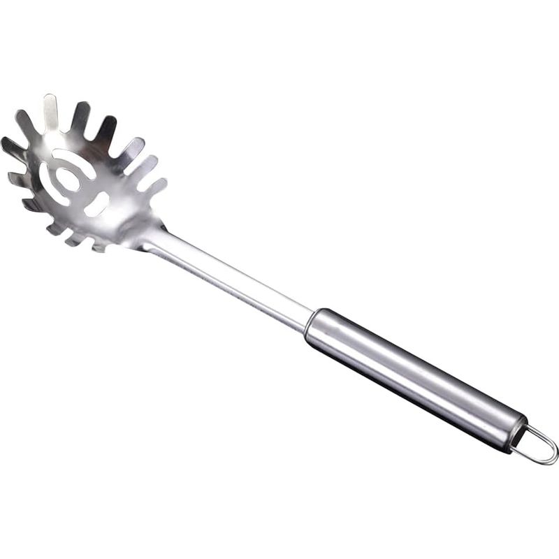 Spaghettilöffel, Polierter Edelstahl, 32 Cm, Ergonomische Pastazange, Küchenutensil, Spülmaschinenfest, Zum Kochen Zu Hause