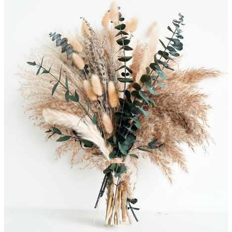 12 Grüne Pampasgras-stücke, Getrocknete Und Künstliche Blumen, Sommerliche Boho-dekoration Für Ess- Und Wohnzimmer