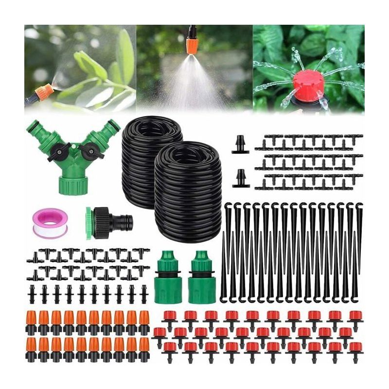 Automatisches Tropfbewässerungsset Mit 149 Teilen Und 30 M Schlauch, Geeignet Für Gärten Und Zimmer-/gartenpflanzen