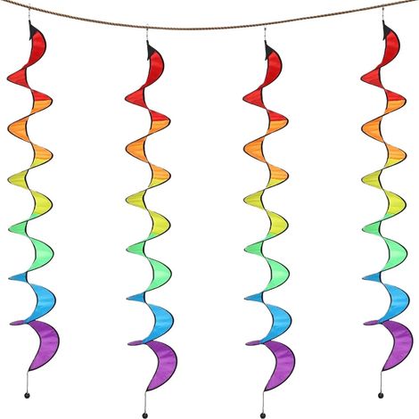 4-teiliges Windsack-set, Regenbogen-windmühlen-design, Gartendekoration, Uv-beständig, Für Terrasse, Camping Und Partys