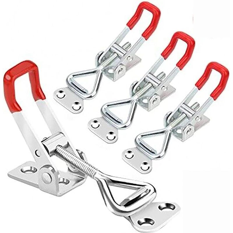 4 Hebelschlösser, 100 Kg, Verzinktes Metall, Verstellbar, Für Schränke, Kisten, Fahrzeuge