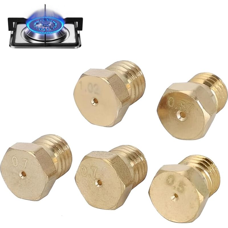 5-teiliges Sprinkler-set, M6 X 0,75 Gewinde, Messing, Öffnungen 0,5–1,02 Mm, Für Kocher Und Camping