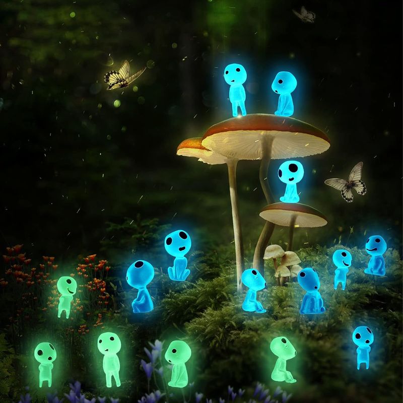 15 Kodama-figuren, Kunstharz, Im Dunkeln Leuchtend, 3–6 Cm, Garten-, Wohn- Und Autodekoration