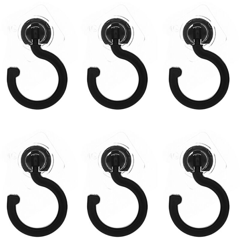 Set Mit 6 Selbstklebenden Wandhaken, Kein Bohren Erforderlich, Rückstandsfrei Entfernbar, Für Küche, Bad Und Schlafzimmer, Robuste Abs+as-befestigung, 7,5 × 8,5 Cm
