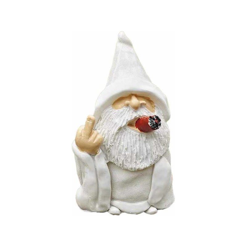 1 Gartenzwerg, Zauberer Mit Mittelfinger, Witzige Gartenfigur Aus Kunstharz, Humorvolle Dekoration Für Terrasse Und Garten