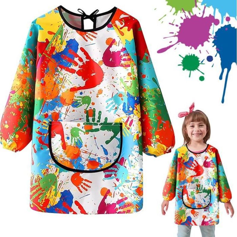 Malschürze Für Kinder, Langärmelig, Wasserdicht, Aus Polyester, Für Kinder Im Alter Von 6-12 Jahren In Kreativen Workshops