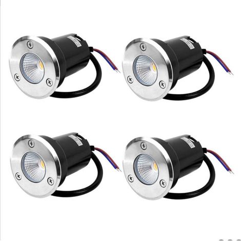 4 X 5-w-led-bodeneinbaustrahler – Warmweißes Licht – Schutzart Ip67 Für Gehwege, Terrassen Und Pools – 12–24 V Gleichspannung