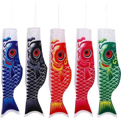 Set Mit 5 Satin-luftärmeln, 70 Cm, Mehrfarbig, Koinobori, Garten, Party