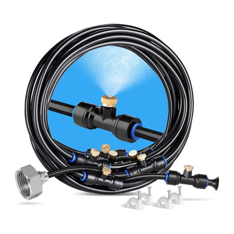 15-teiliges Terrassen-sprühsystem, Sprühsystem Für Den Außenbereich Mit 3/4"-messingdüsen, Sprühkühlung Für Garten Und Pool