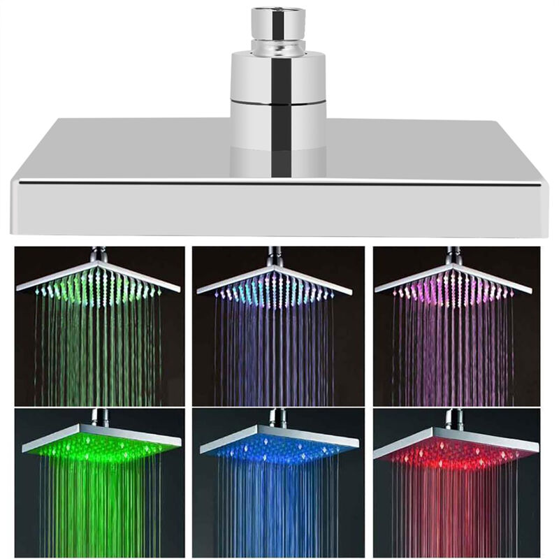 8-zoll-quadrat-duschkopf Mit 7-farbiger Led-beleuchtung Für Ein Romantisches Ambiente