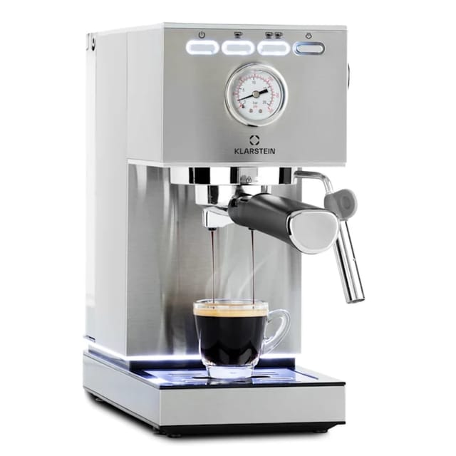 Klarstein - Pausa Espressomaker, Siebträgermaschine mit 1350 Watt, Espressomaschine 9 Bar Druck, Siebträger Kaffeemaschine mit Wassertank: 1,4 Liter