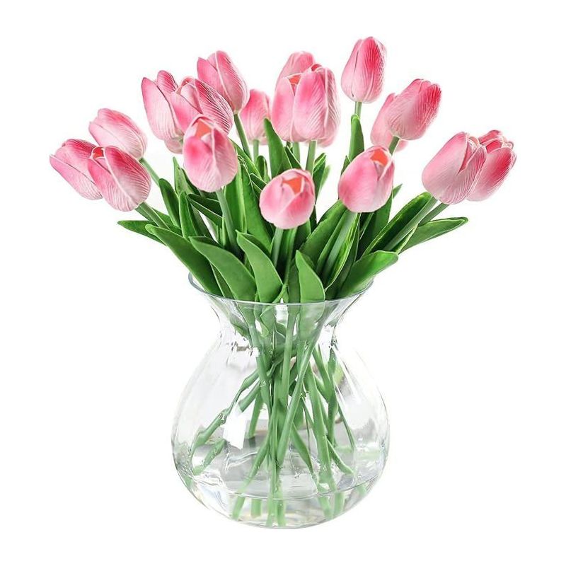 20 Künstliche Latextulpen, Realistische Optik, Rosa Kunstblumen, 33 Cm Hoch, Für Hochzeiten, Innen- Und Gartendekoration