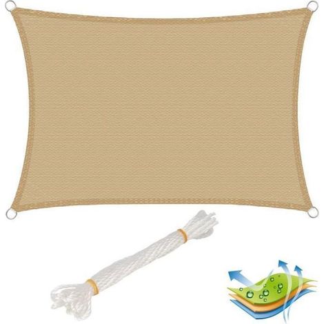 X 5 M Hdpe-sonnensegel – Uv-schutz – Reißfest – Atmungsaktives Material Für Terrasse Und Pool