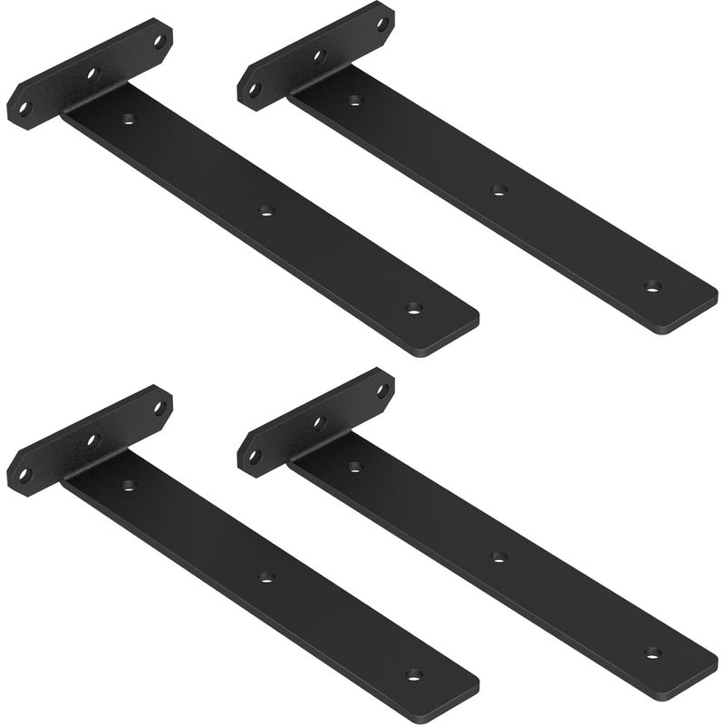 4er-set Regalwinkel, 25 Cm, Schwerlast 80 Kg, Unsichtbares Design, Schwarzes Metall, Für Gipskarton- Und Betonwände