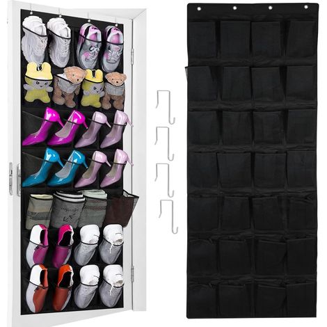 1 Türhänger, 28 Taschen, Schuhaufbewahrung, Metallhaken, Vliesstoff, Schlafzimmer/badezimmer