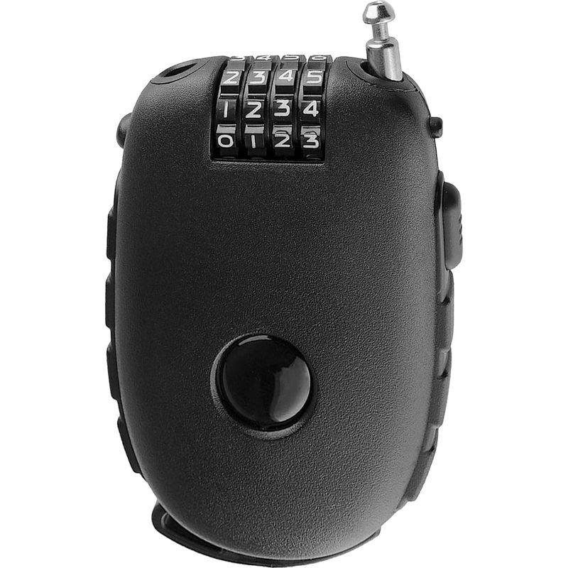 1 Einziehbares Diebstahlsicherungskabel, 4-stelliges Zahlenschloss, 130 Cm Langes Stahlkabel, Abs-gehäuse, Für Motorradhelm, Fahrradsattel, Gepäck