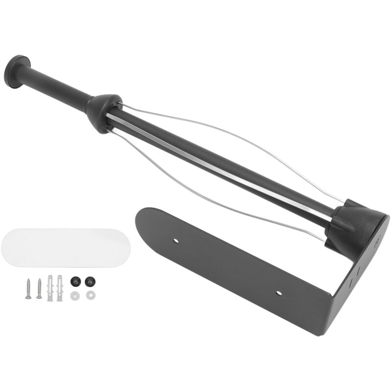 Wandmontierter Toilettenpapierhalter Aus Edelstahl Mit Absenkautomatik, Kein Bohren Erforderlich, Rutschfest Und Rostfrei, Schwarz