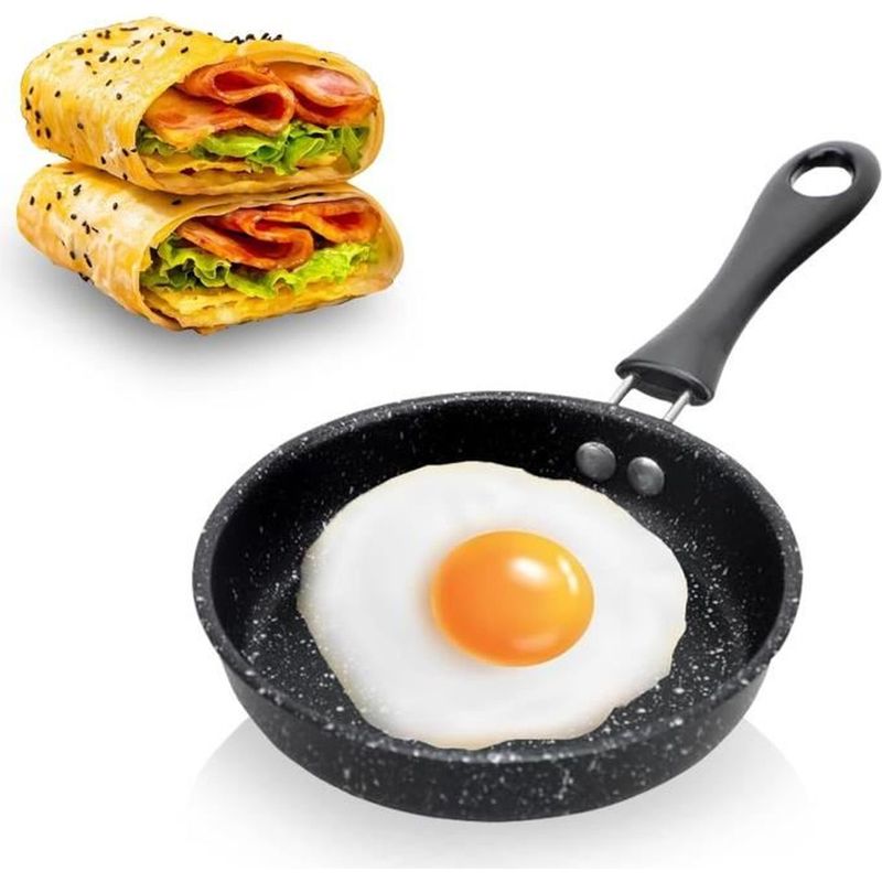 Induktionsgeeignete Bratpfanne (1 Stück), Verdicktes, Antihaftbeschichtetes Gusseisen, Mini-eierpfanne Mit Griff, Ideal Für Kleine Küchen Und Studenten