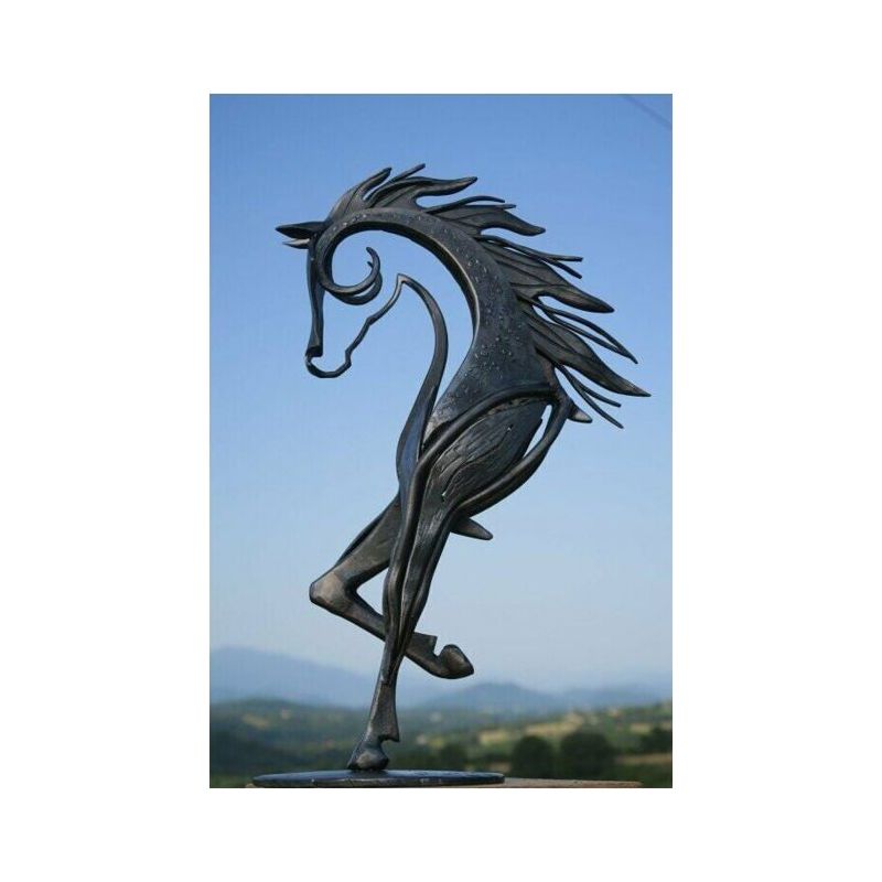 Pferdefigur Aus Metall (1 Stück), Skulptur Für Drinnen Und Draußen, Gartendekoration, Handgefertigte Dekofigur, Dekoratives Geschenk
