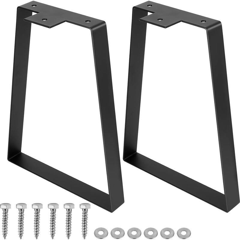 2 Möbelfüße, Q235 Eisen, Trapezform, Schwarz, Für Tisch, Sofa, Schrank, Tragkraft 160 Kg