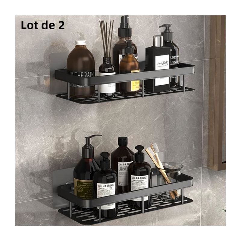 2 Duschkörbe Aus Aluminium, Duschablage, Shampoo-aufbewahrung Ohne Bohren, Für Duschkabine Oder Duschwanne