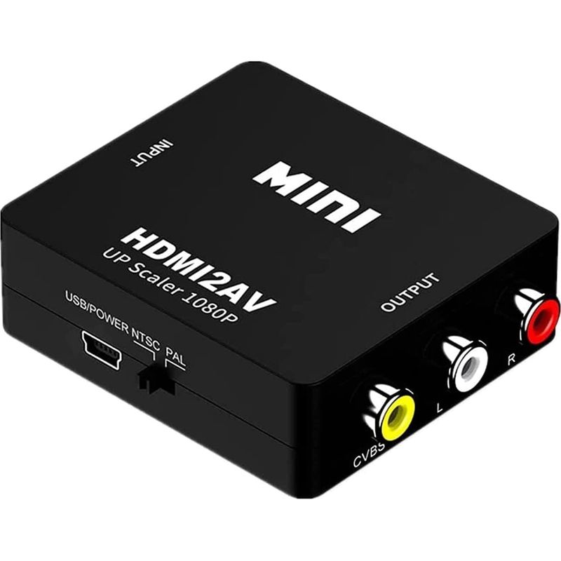 Hdmi-zu-av-konverter, Rca-cvbs-adapter, L/r-videoausgang, Ntsc- Und Pal-unterstützung, Für Ältere Fernseher