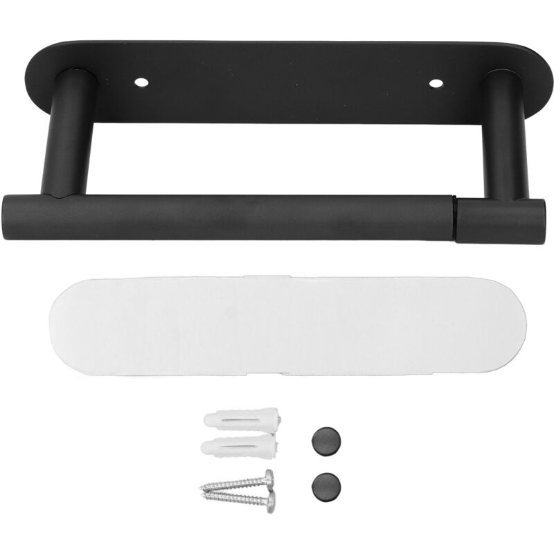 Multifunktionaler Toilettenpapierhalter – Hergestellt Aus Rostfreiem Edelstahl 304 – Wandmontage Für Küche Und Bad (schwarz)