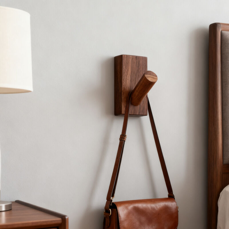Wandhaken Aus Holz, Für Ordentliche Aufbewahrung, Glatte Oberfläche, Praktische Und Attraktive Haken Für Wohnzimmer, Schlafzimmer, Küche Und Büro, Schwarznuss