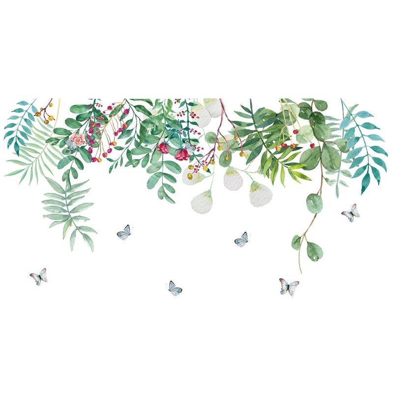 Grüne Hängende Blatt-wandaufkleber, Abnehmbare Frische Pflanzenblätter, Blumenranken, Wandaufkleber, Grüne Pflanzen, Wandbild, Grüne Blätter, Wandkunst-dekoration Für Kinder, Mädchen, Babyzimmer, Kind