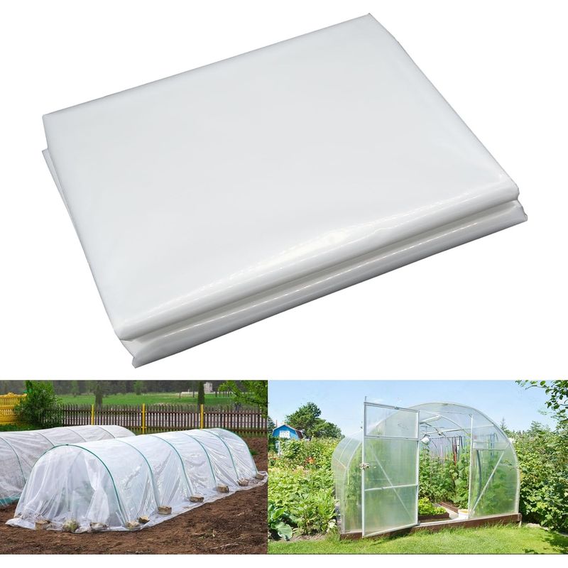 Gewächshausabdeckung, Transparente Polyethylenfolie, Reißfest, Wärmeisolierend, Für Gemüse, Tomaten, Garten