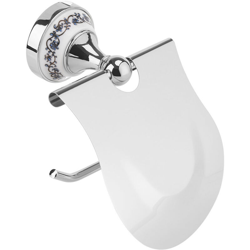 Wandmontierter Toilettenpapierhalter, Polierte Oberfläche, Mit Rollenabdeckung (silberfarben)