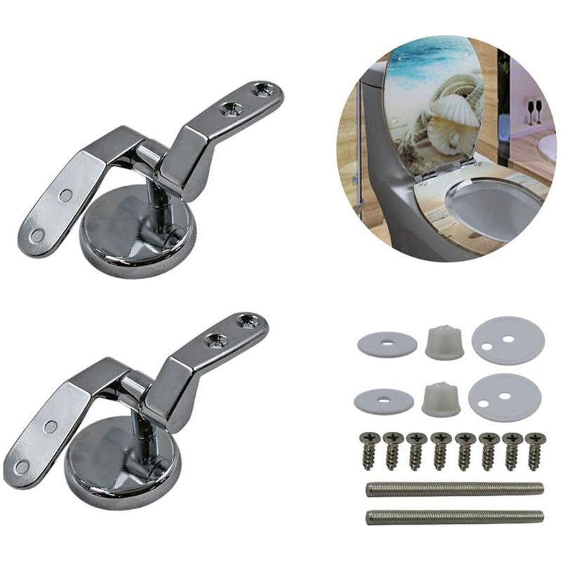 Befestigungsmaterial Für Wc-deckel, Wc-deckelscharniere Mit Schraubenzubehör (silber)