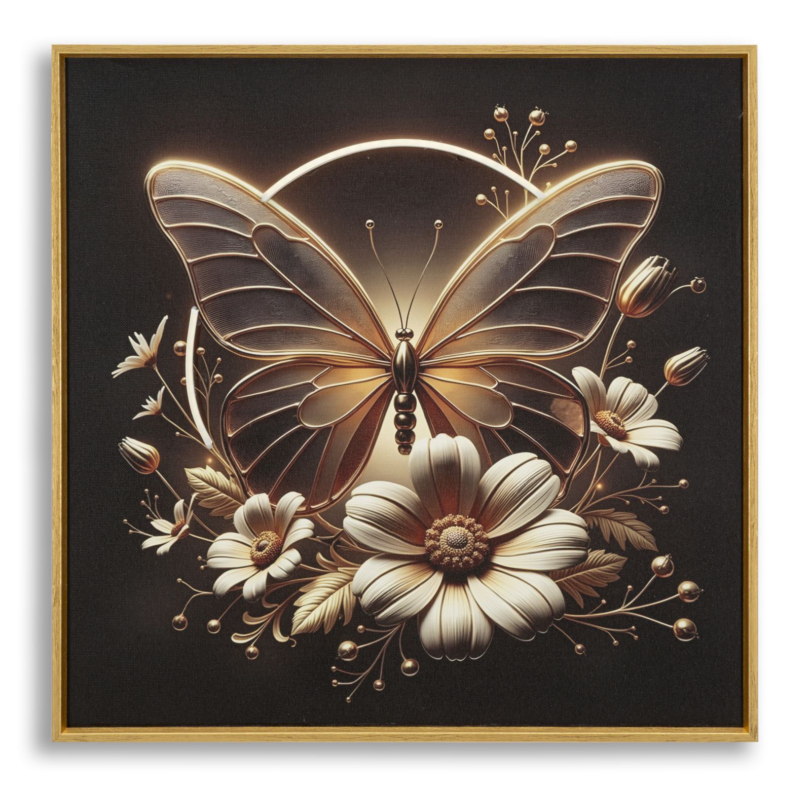 Led-druck Auf Lackierter Leinwand Mit Schmetterlingsrahmen 50 X 4 Cm x50