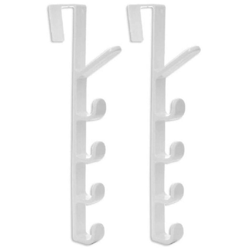 Set Mit 2 Türhaken Mit Insgesamt 5 Haken, Türorganizer Für Rucksäcke, Handtaschen, Kleidung Und Mäntel Für Zuhause