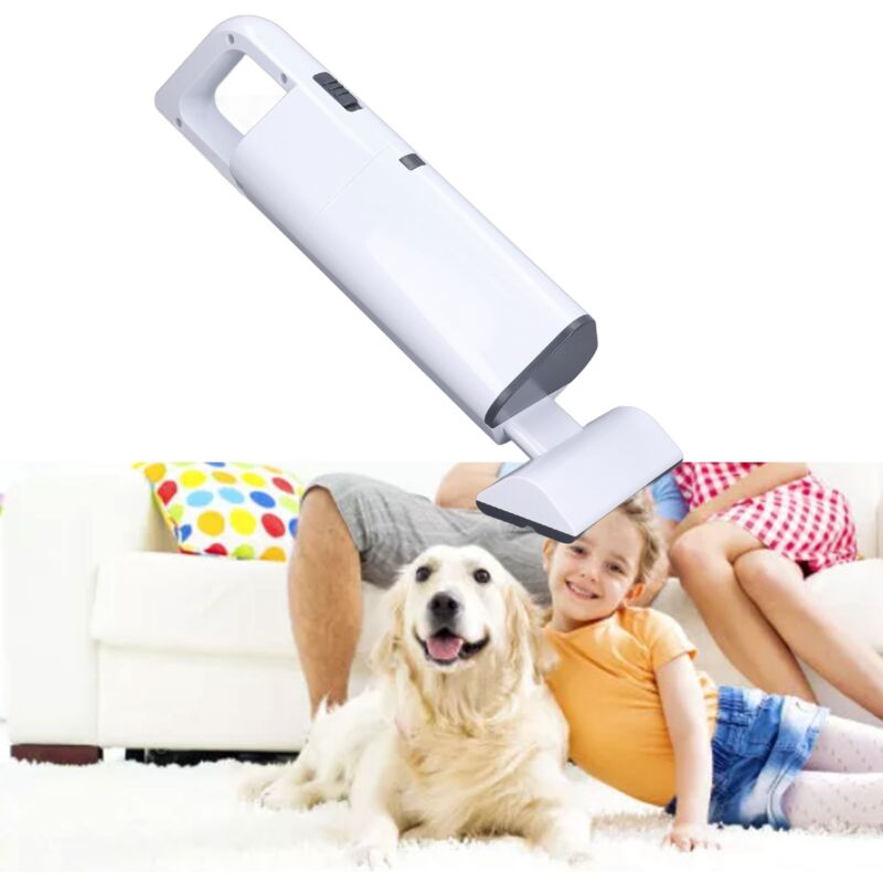 Kabelloser Handstaubsauger Zur Tierhaarentfernung, Starke Saugkraft Für Zuhause, Weiß