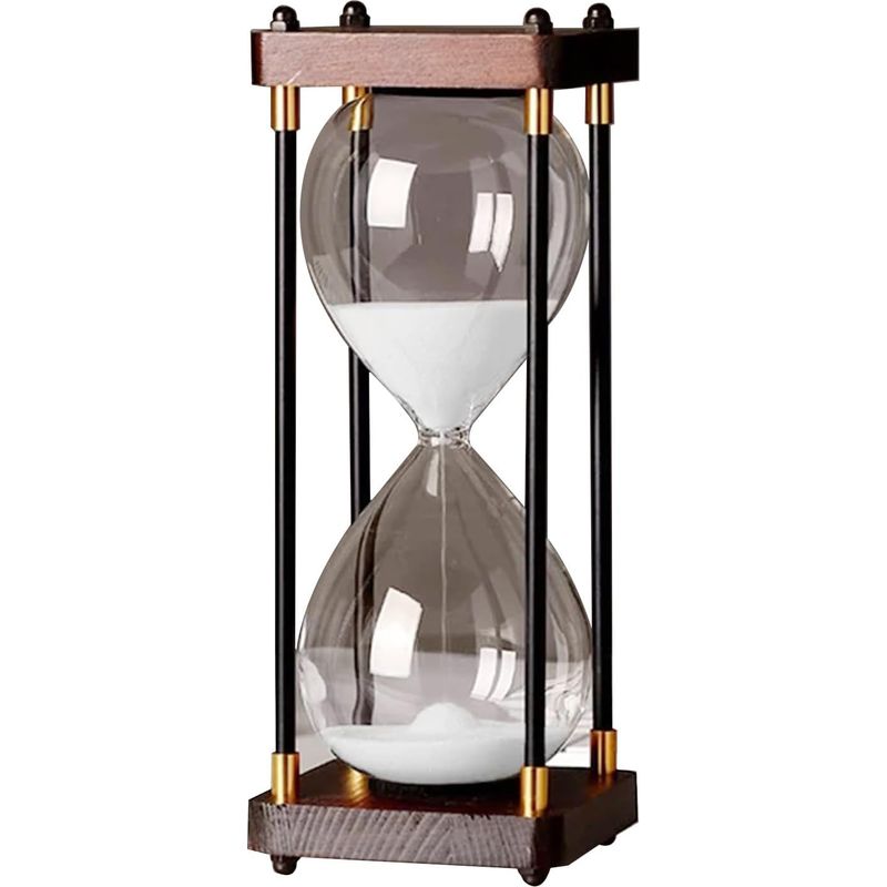 Sanduhr, Metall, Borosilikatglas, 60 Minuten, Weiß, Dekoration Für Zuhause, Büro