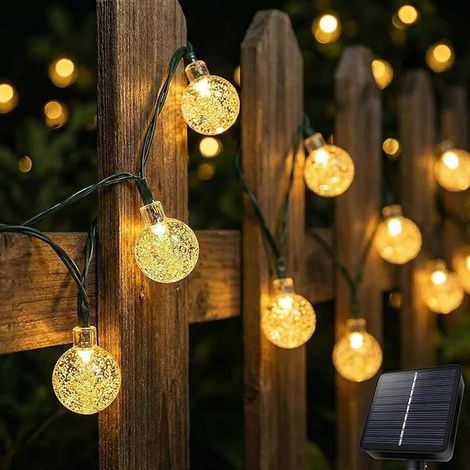 40-teilige Solar-lichterkette Mit Timer Und 8 Modi, Ip65 Wasserdicht, Kristallkugeln, Für Garten, Terrasse Und Balkon