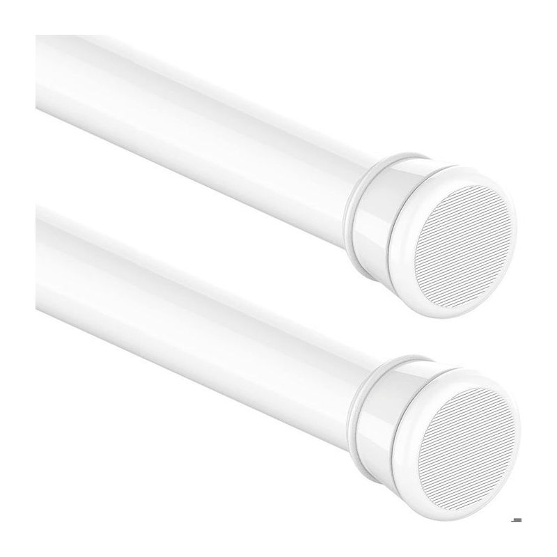 Set Mit 2 Duschvorhangstangen, Kein Bohren Erforderlich, Verstellbar Von 70 Bis 120 Cm, Weiß, Für Vorhänge Und Kleidung, Für Badezimmer Und Kleiderschrank