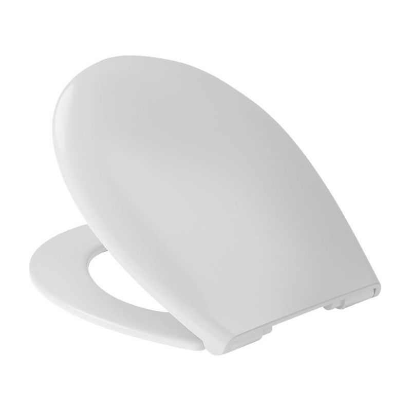 1 Universeller Wc-sitz, Absenkautomatik, Schnellverschluss, Weißes Thermoplast, Einfache Montage, Für Badezimmer