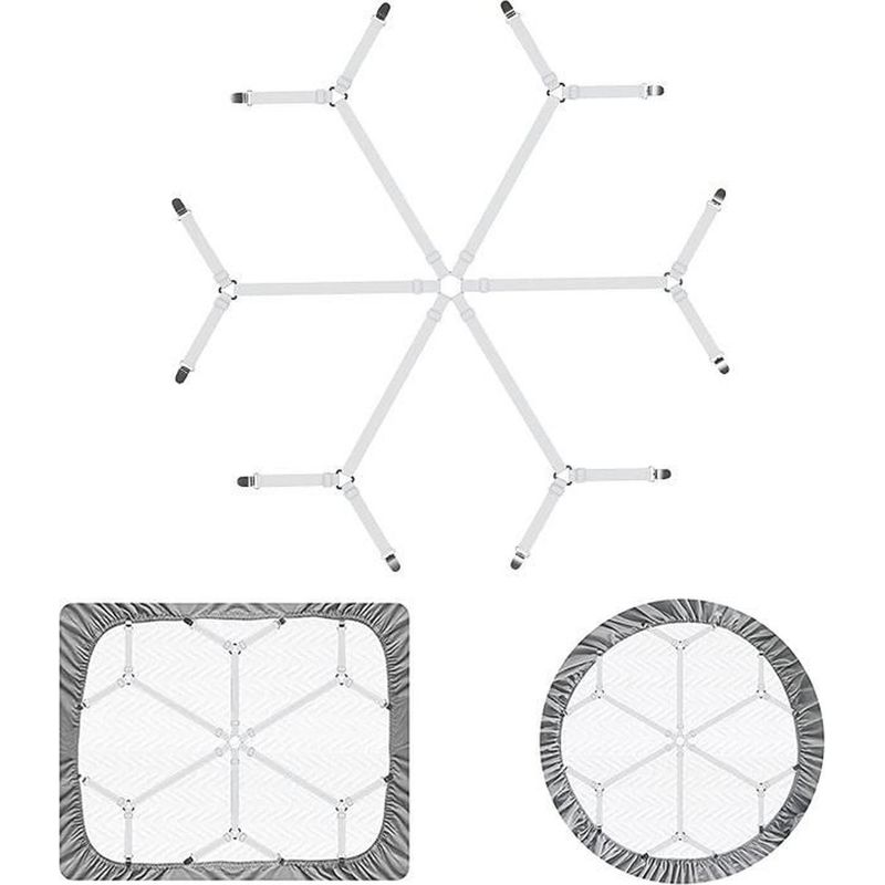 12-teiliges Bettlaken-spannset, Verstellbare Gummibänder Mit Verchromten Metallclips, Für Matratzen Und Bügelbretter
