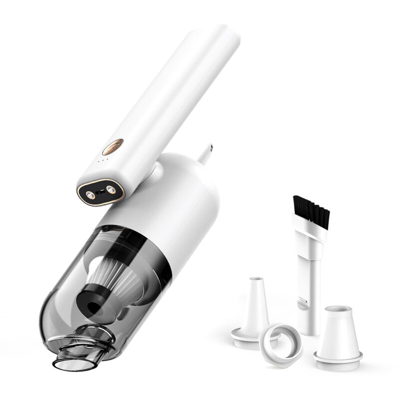 50-watt-hochleistungs-handstaubsauger Für Autos Mit Led-beleuchtung, Verschiedenen Düsen, 180° Faltbar, Tragbar, Wiederaufladbar Und Kabellos – Ideal Für Reisen Und Camping.